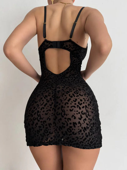 LEONARA SHEER LEOPARD BABYDOLL